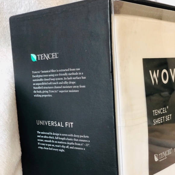 WOVEN TENCEL SPLIT CAL KING SHEET SET - Picture 4 of 6